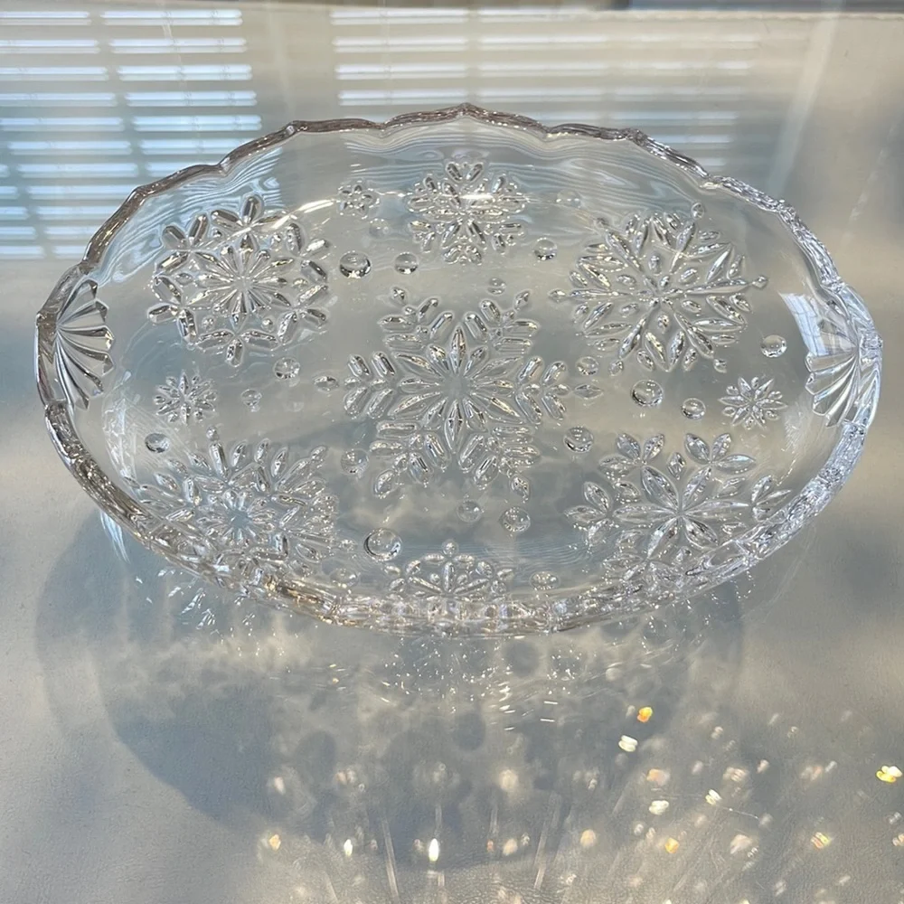 Vintage Mikasa Pair Crystal Snowflake Footed Bowl & Sweet Dish NWT NIB NOS ❄️
